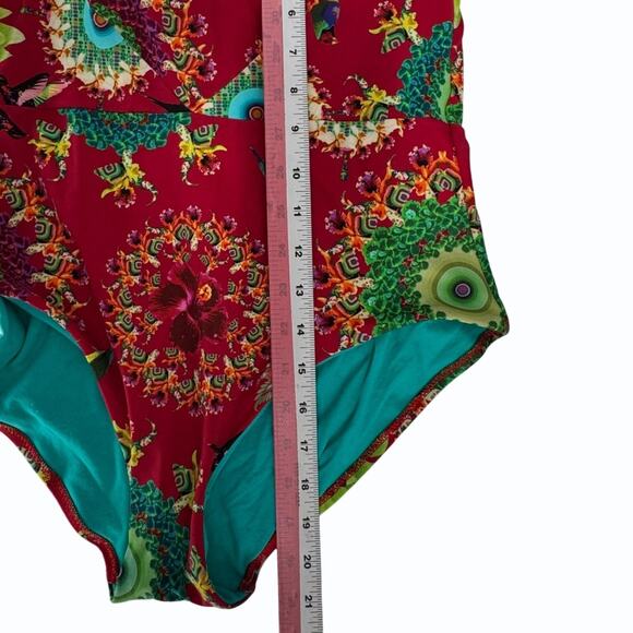 Desigual Sonar Floral 1 Piece Swimsuit Size XL Retro Bandeau Underwire Bohemian‎ - Picture 11 of 12